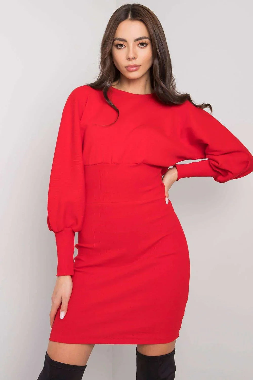 Women's Mini Day Dress – Slim With Long Sleeves