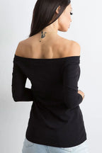 Women's Off-Shoulder Blouse - Solid Waist Length
