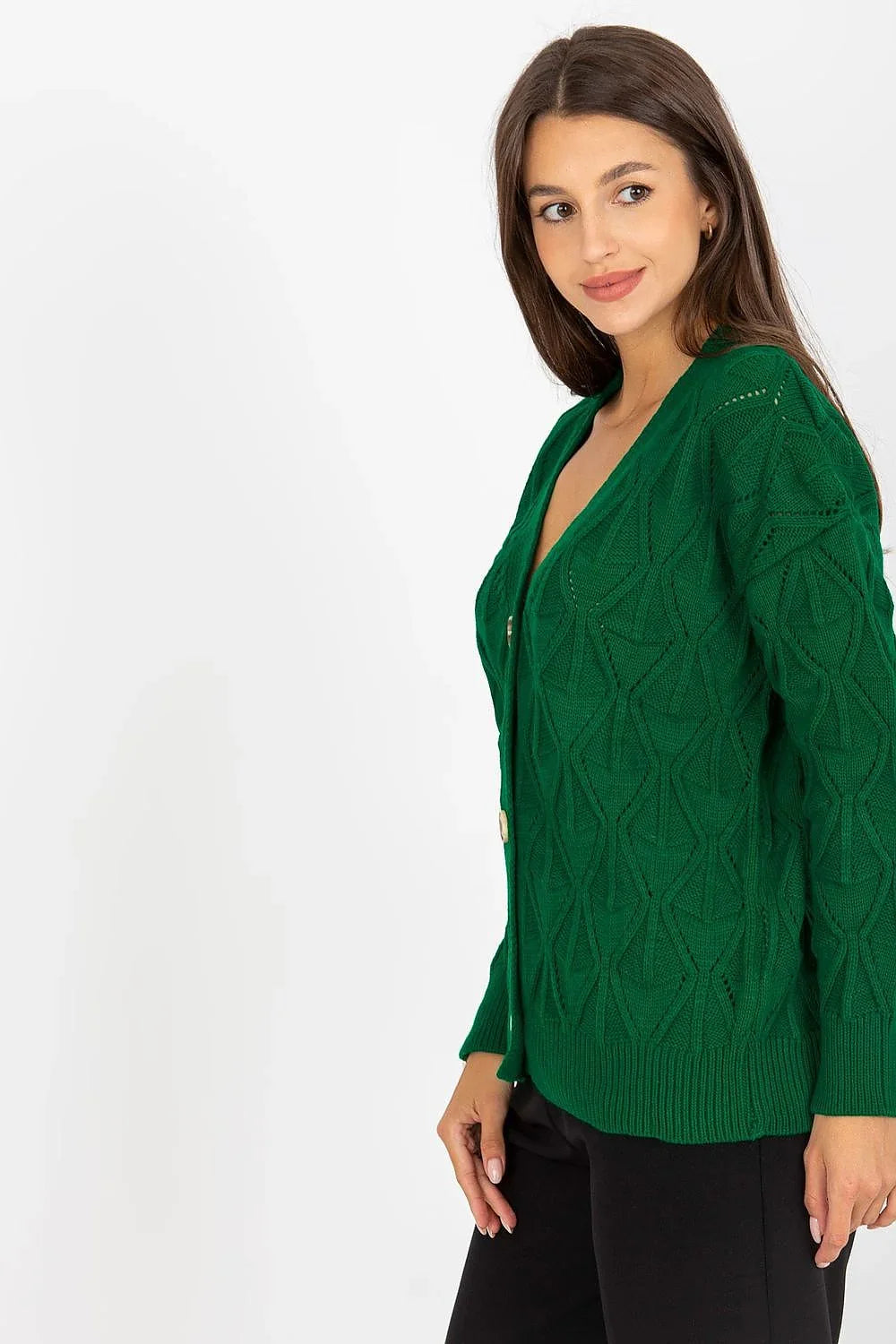 Women's Openwork V Neck Cardigan Sweater