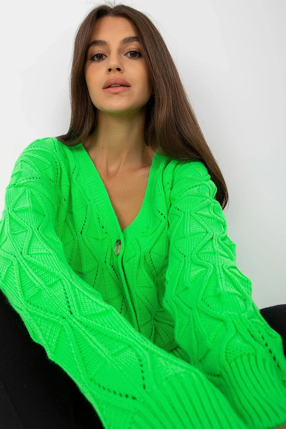 Women's Openwork V Neck Cardigan Sweater