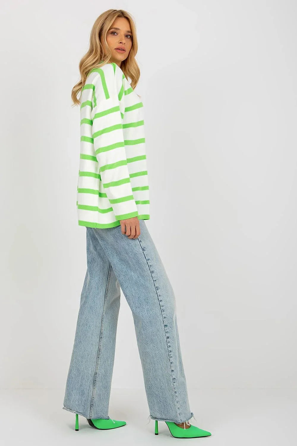 Women's Relaxed Striped Oversized Pullover Sweater