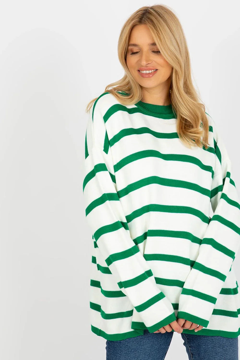 Women's Relaxed Striped Oversized Pullover Sweater