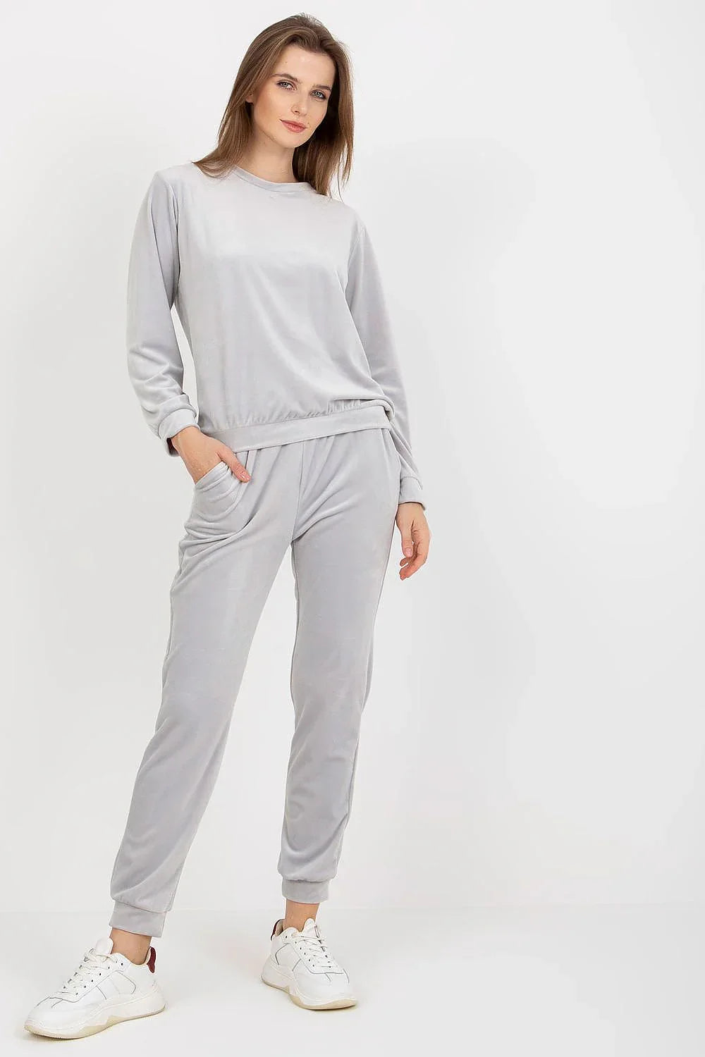 Women’s Solid Blouse and Tapered Pants Set