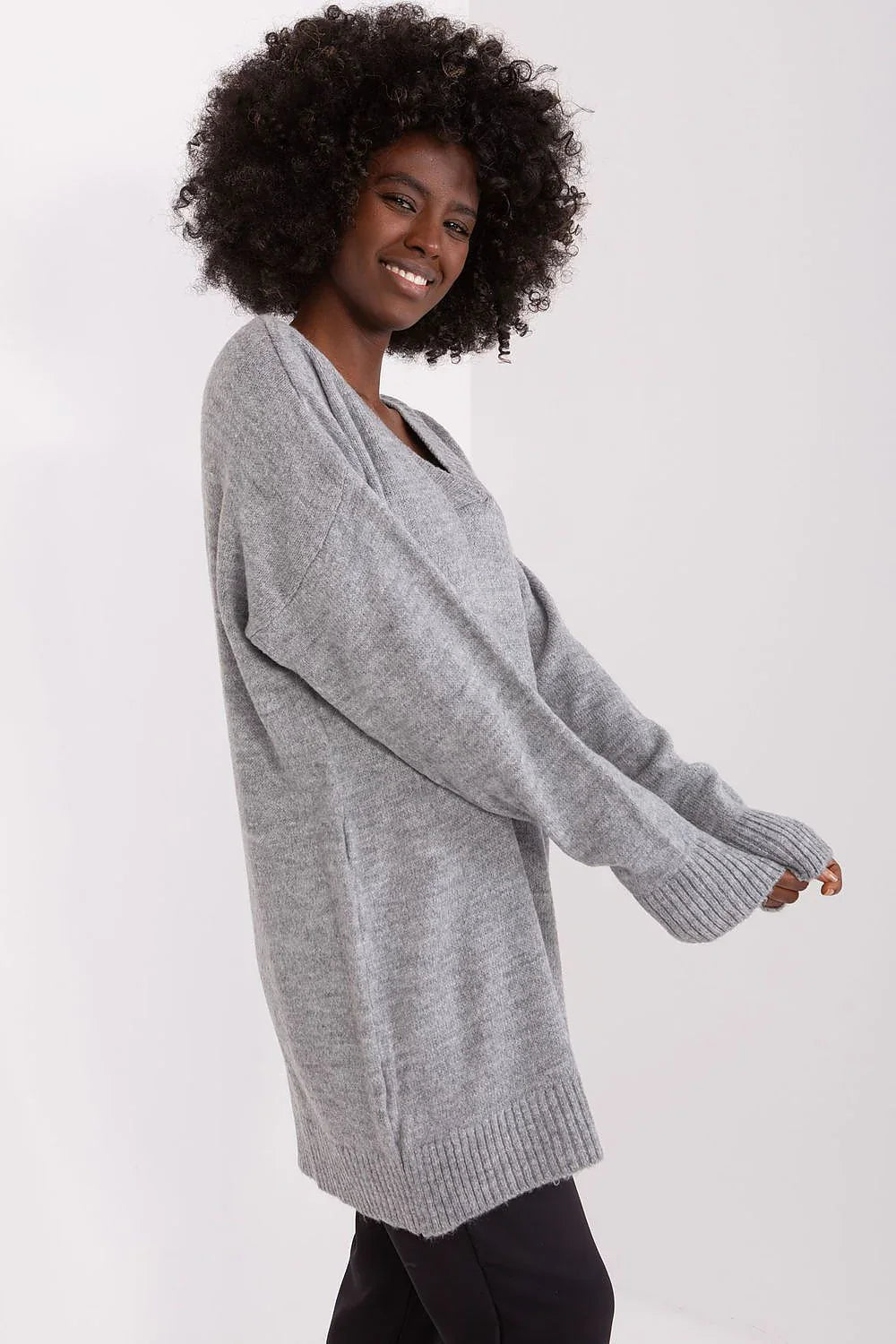Women's Solid Longline Pullover Sweater