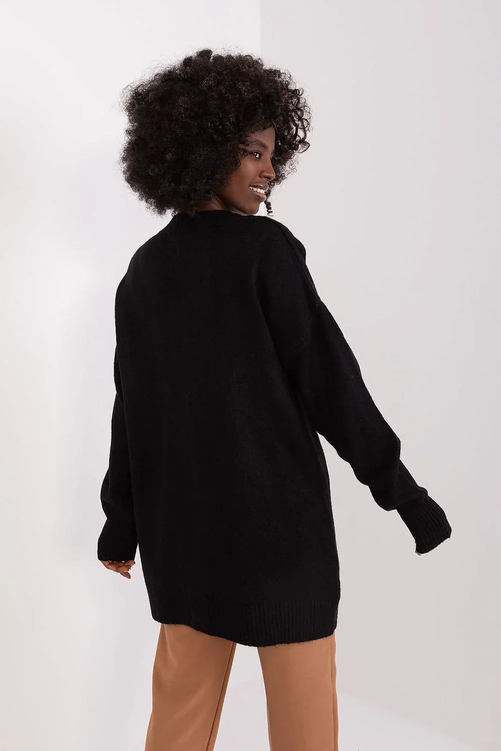 Women's Solid Longline Pullover Sweater