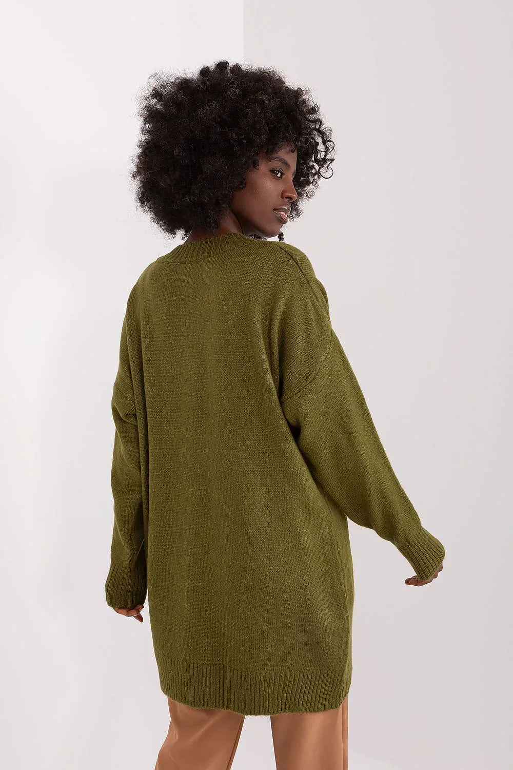 Women's Solid Longline Pullover Sweater