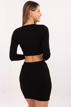 Women’s Striped Long Sleeve Mini Skirt Set