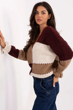 Women's Striped V Neck Cardigan Sweater