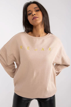 Women's sweatshirt Embroidered Relaxed Crew Neck One Size – main view