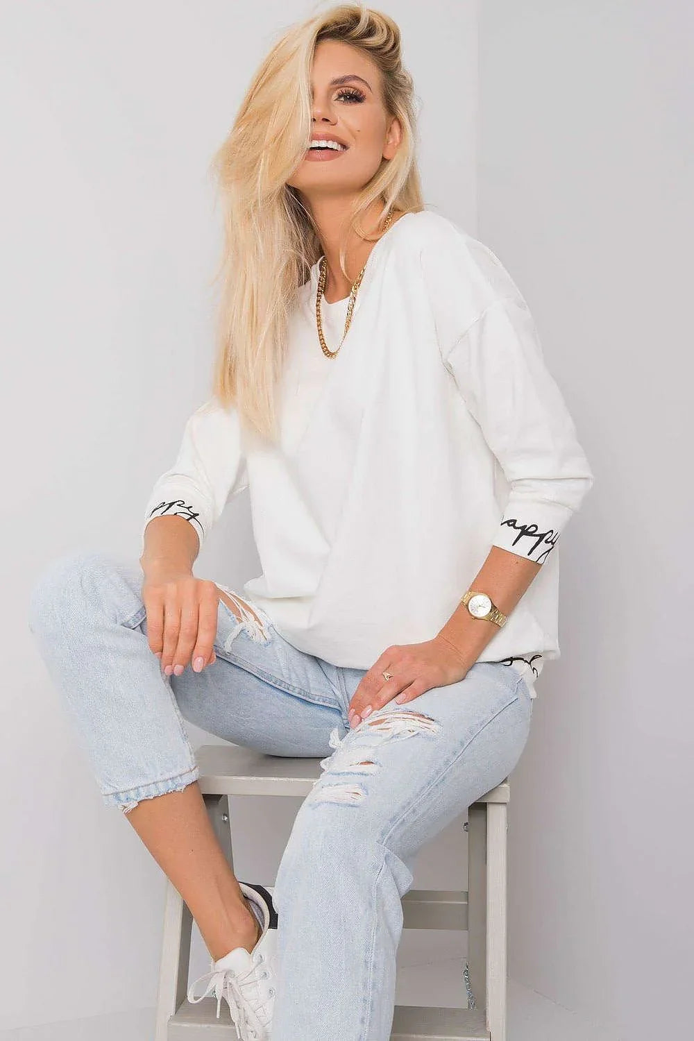 Womens Sweatshirt - Crew-neck With Relaxed Fit