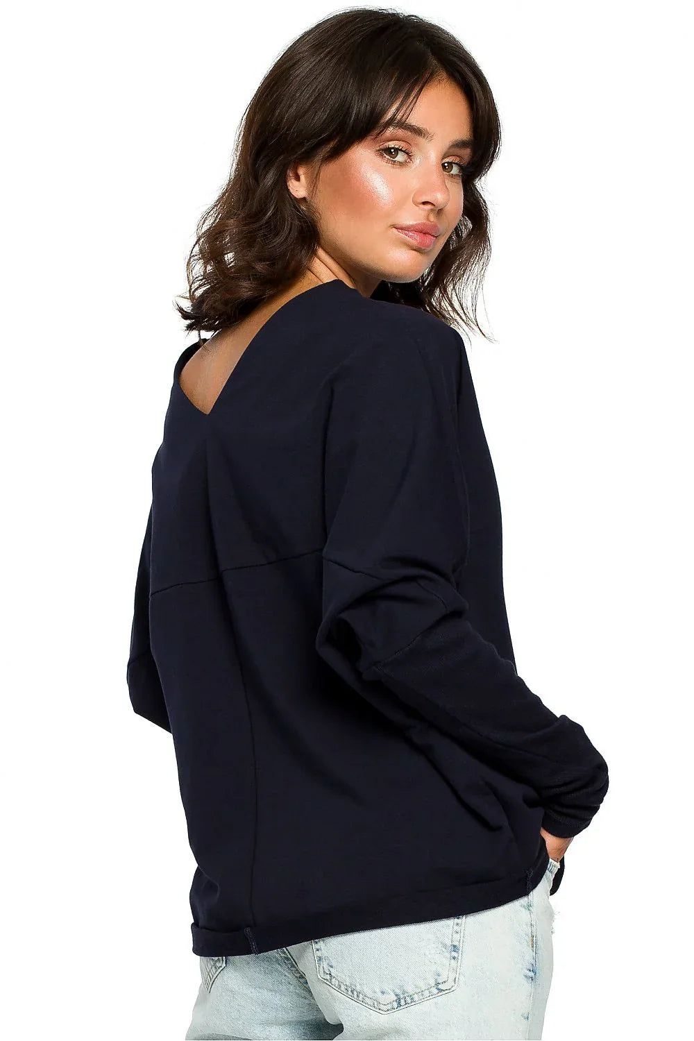Women's Sweatshirt - Mock-Neck With Oversized Fit