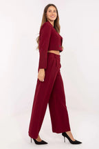 Women’s Tailored Blazer and Wide Leg Pants Suit Set