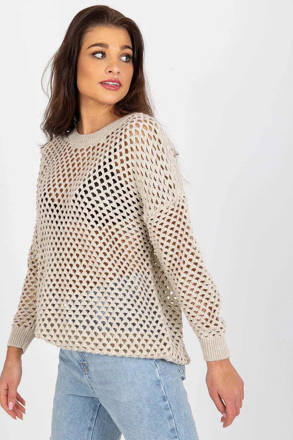 Women's Textured Crew Neck Pullover Sweater
