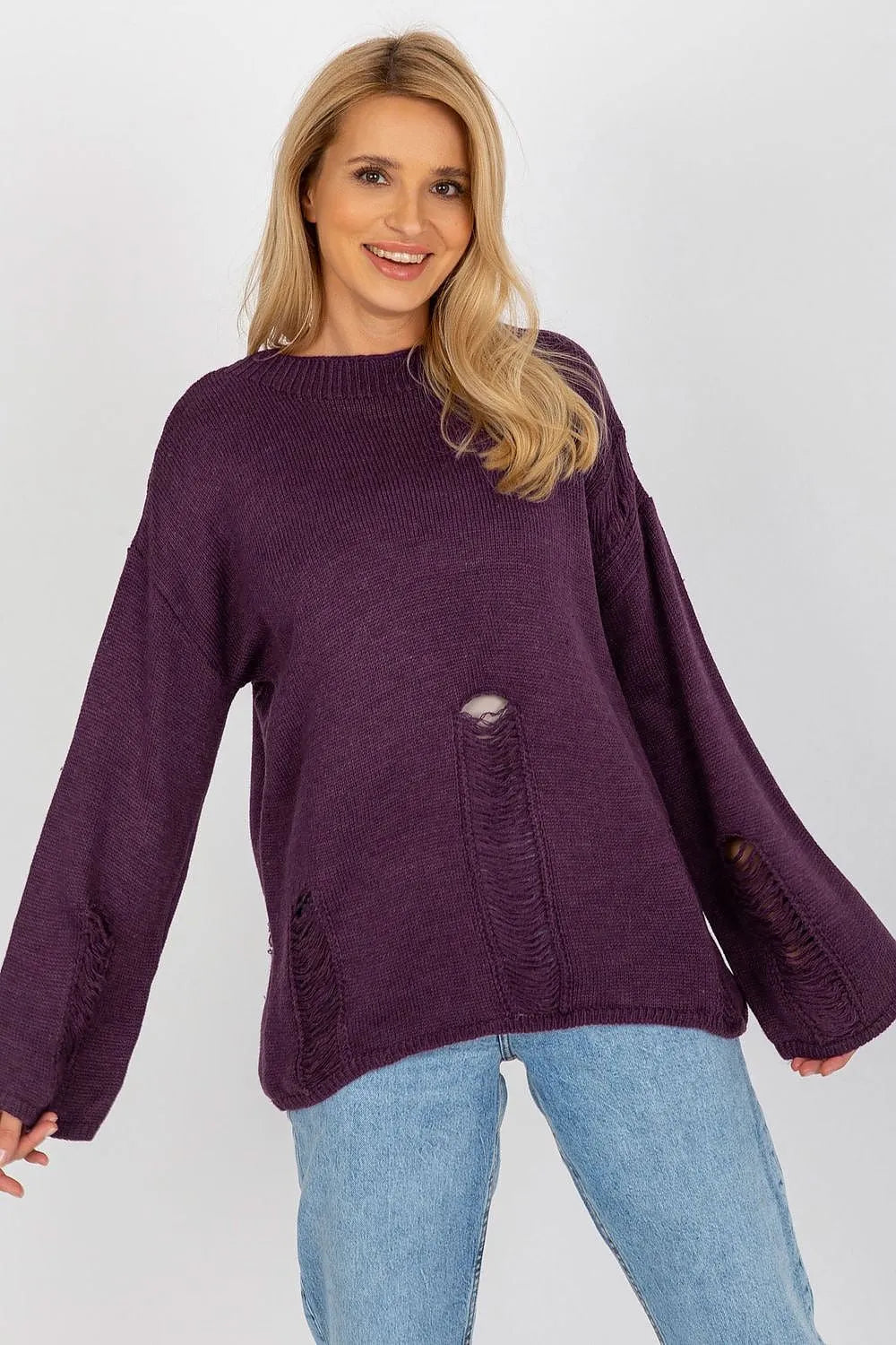 Women's Textured Oversized Pullover Sweater