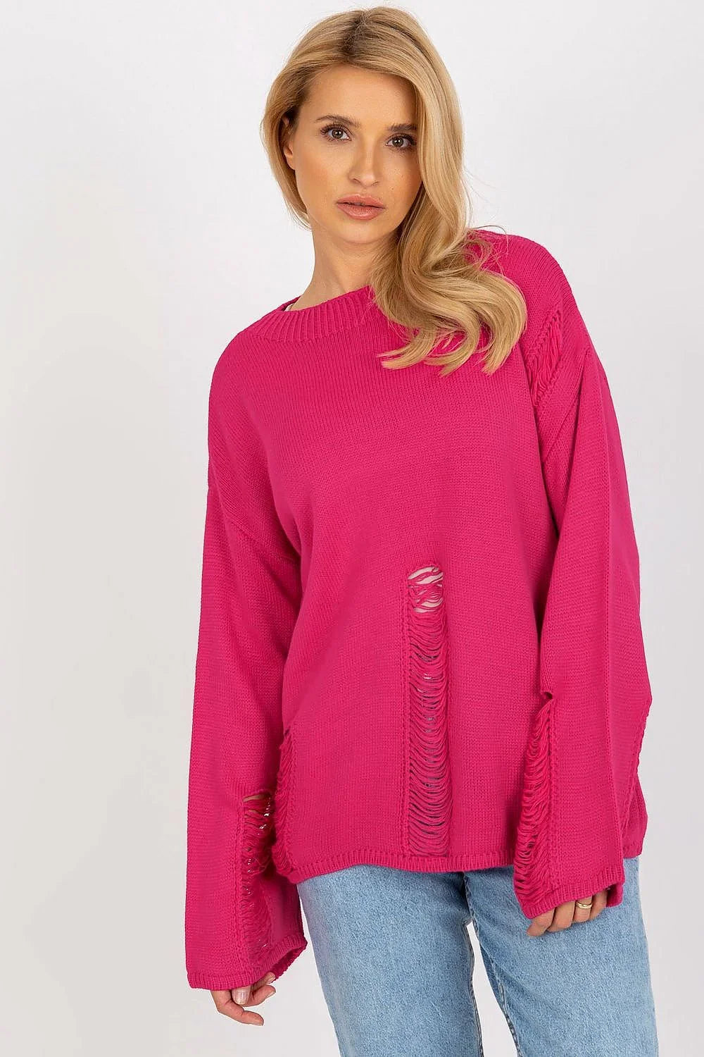 Women's Textured Oversized Pullover Sweater