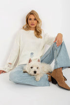 Women's Textured Oversized Pullover Sweater - Guocali