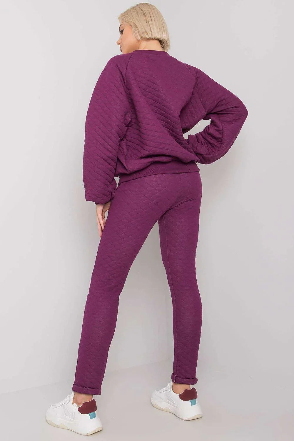 Women’s Textured Sweatshirt and Straight Leg Pants Set