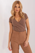 Women's Wrap Blouse - Solid Waist Length