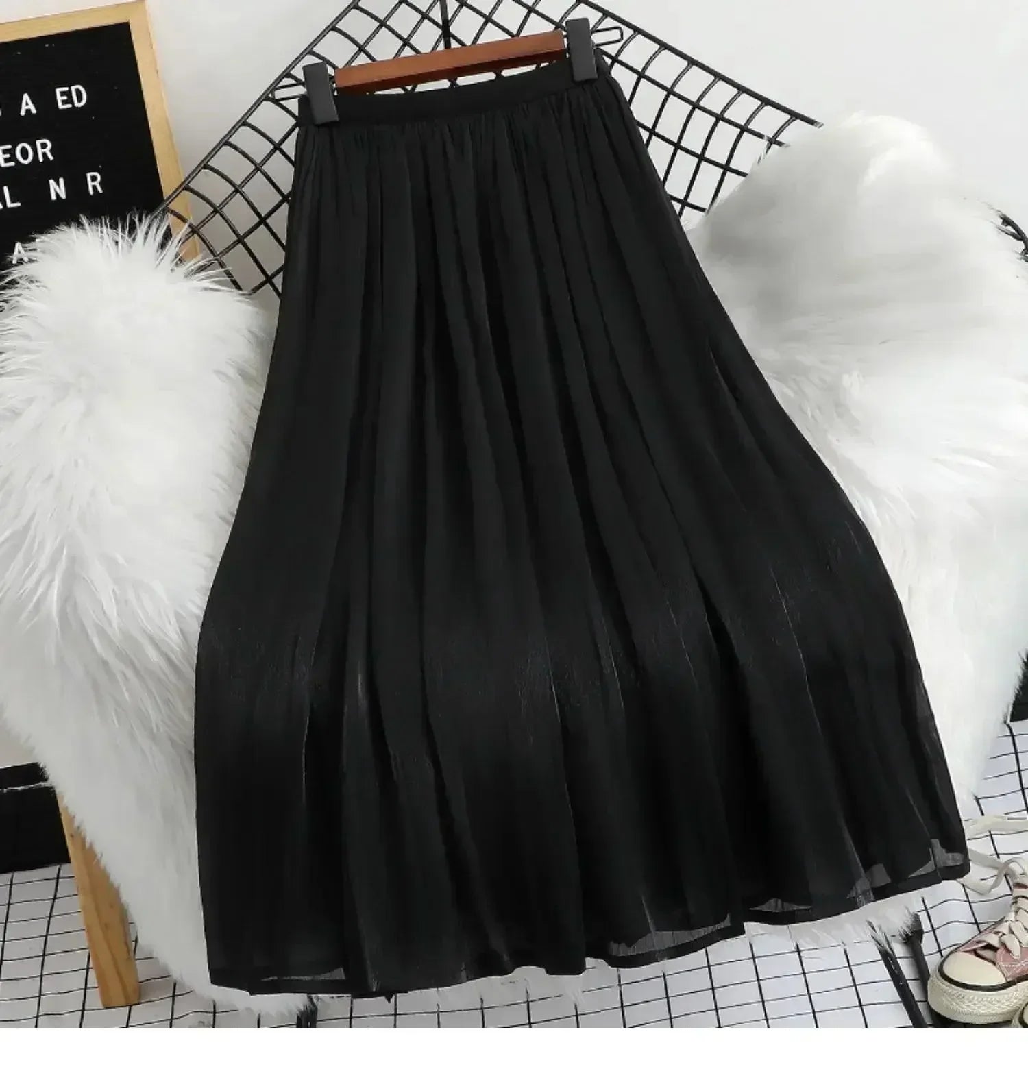 A-Line Skirt Women Minimalist Office - Elastic Midi Women Skirt