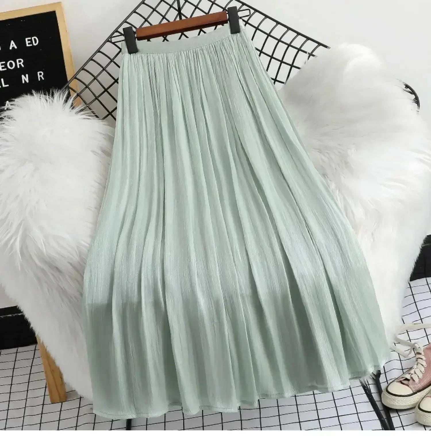 A-Line Skirt Women Minimalist Office - Elastic Midi Women Skirt