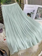 A-Line Skirt Women Minimalist Office - Elastic Midi Women Skirt