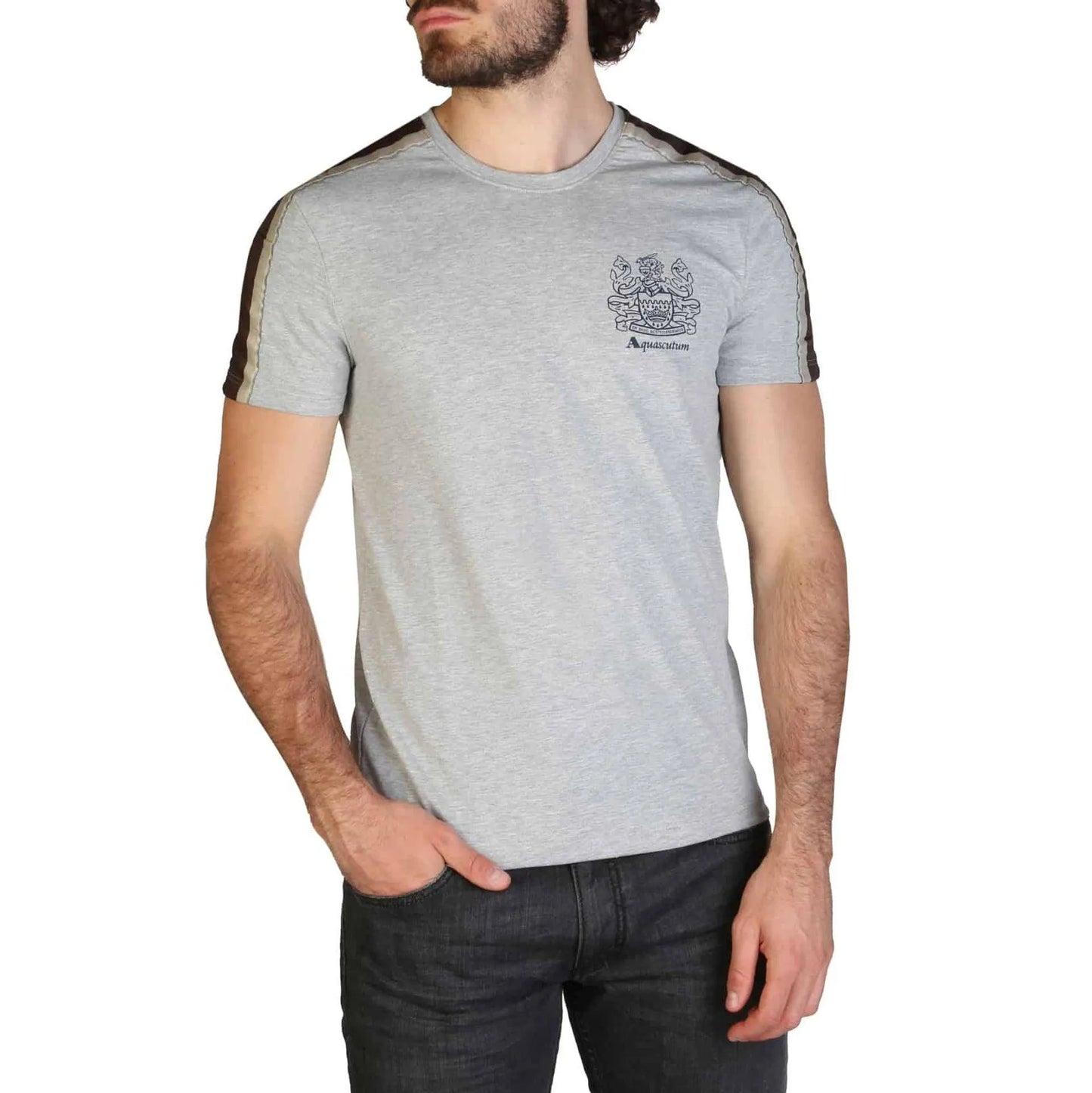 Aquascutum Men T-shirts - Grey Brand T-shirts - T-Shirt - Guocali