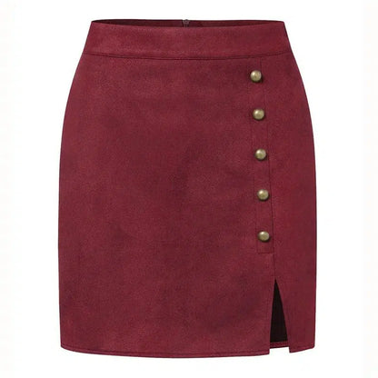 Beaded Mini Skirt with Slit - Mini Skirt - Guocali