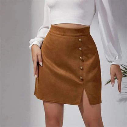 Beaded Mini Skirt with Slit - Mini Skirt - Guocali