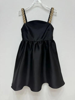 Beaded Slash Neck High Waist Suspender Dress - Guocali