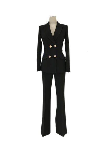 Bell-Bottoms Double Breasted Pant Suit - Pantsuit - Guocali