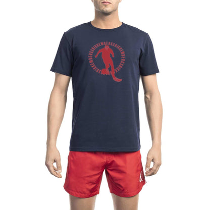 Bikkembergs Beachwear Men T-shirts - Navy Blue Brand T-shirts - T-Shirt - Guocali