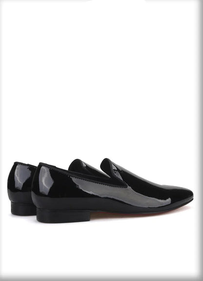 Black Patent Leather Men Loafers - Men Shoes -Guocali