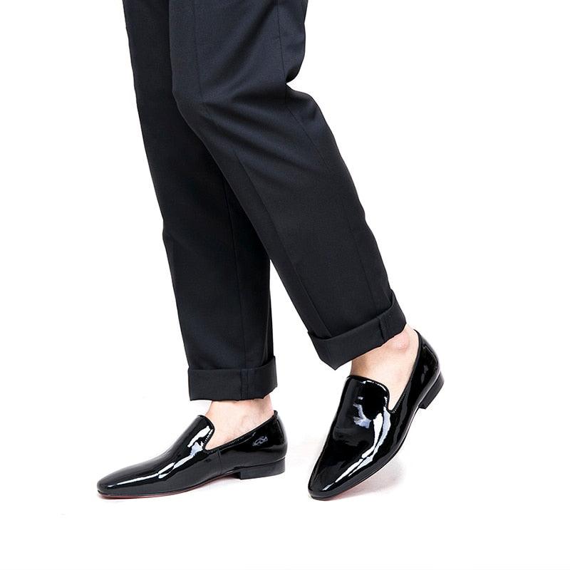 Black Patent Leather Men Loafers - Men Shoes - Loafer Shoes - Guocali