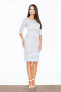 Casual Boat Neck Day Dress