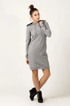 Casual Hooded Long Sleeves Day Dress