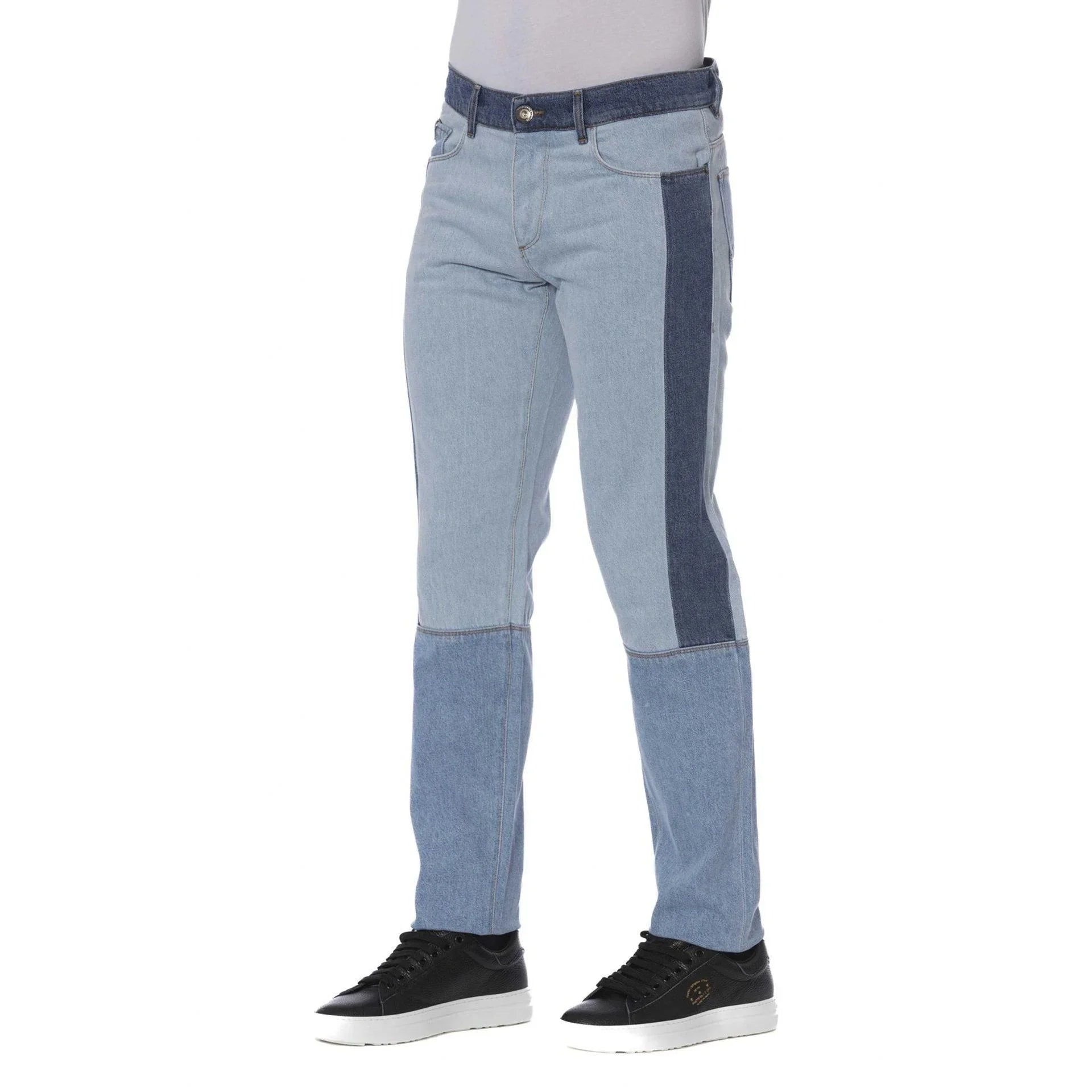Casual Men Jeans – Mid-Rise Colorblock -Guocali