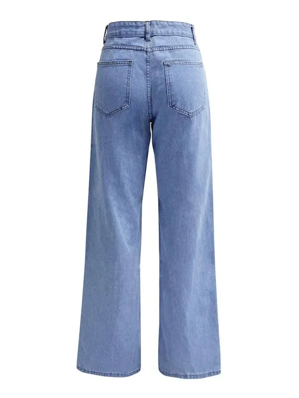 Casual Women Jeans – High-Waist Flat Front -Guocali