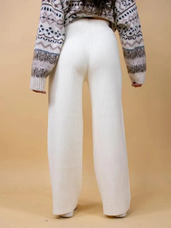 Casual Women's Trousers – High Rise Drawstring Fit -Guocali