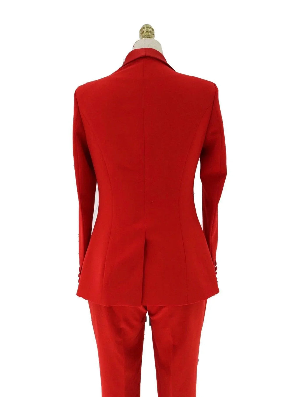 Chic Women's Pant Suit - Solid Single-Breasted