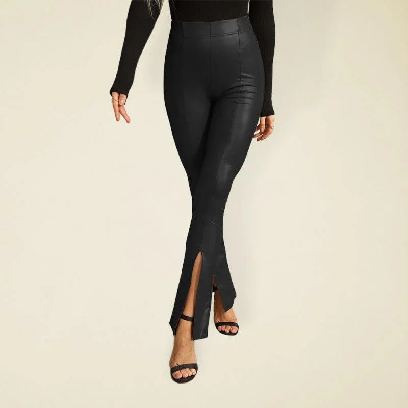 Chic Women Trousers – High-Waist Flared Fit -Guocali