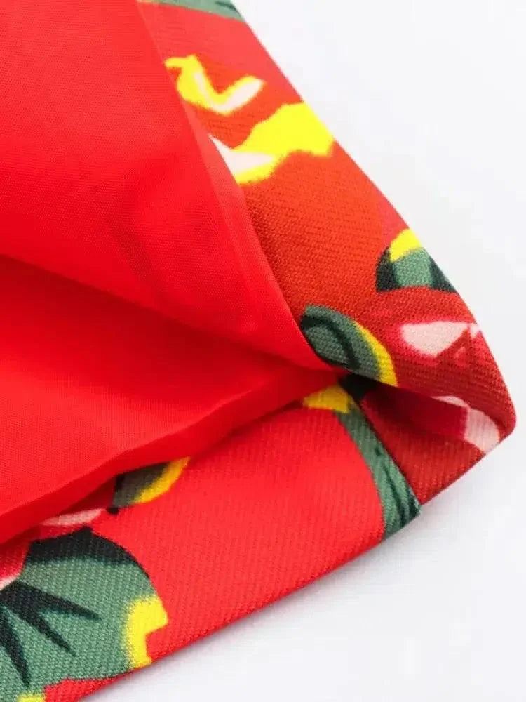 Chic Women Wide Leg Pants – High-Waist Floral -Guocali