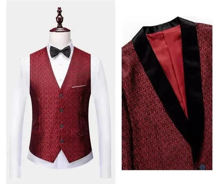 Elegant Men’s Tuxedo Suit - Texture Single-Breasted