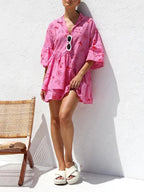 Comfortable Trumpet Sleeve Ethnic Dress -Guocali