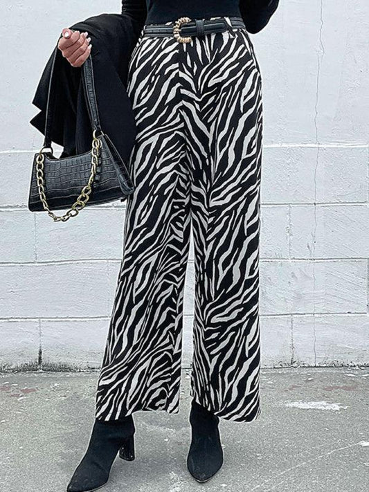 Commuter Pants Zebra Print Wide Leg Pants - Wide Leg Pants - Guocali