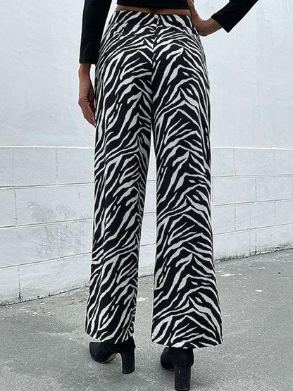 Commuter Pants Zebra Print Wide Leg Pants - Wide Leg Pants - Guocali