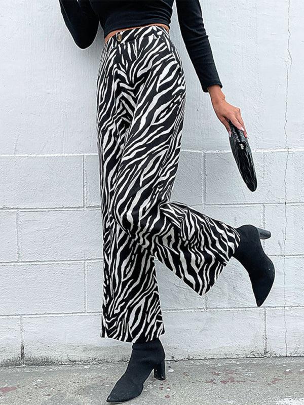 Commuter Pants Zebra Print Wide Leg Pants - Wide Leg Pants - Guocali