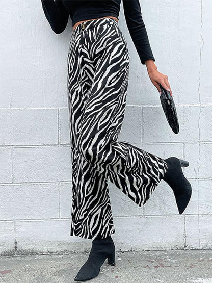 Commuter Pants Zebra Print Wide Leg Pants - Wide Leg Pants - Guocali