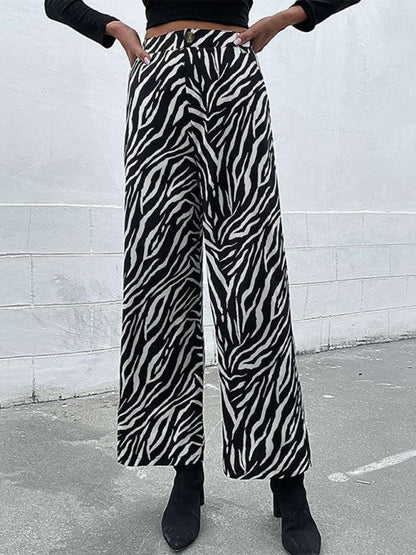 Commuter Pants Zebra Print Wide Leg Pants - Wide Leg Pants - Guocali