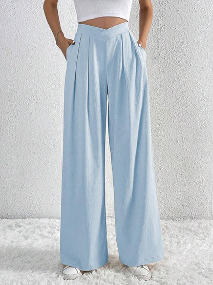 Commuter Style Pleated Wide Leg Pants - Wide Leg Pants - Guocali