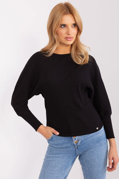 Women's Batwing-Sleeve Blouse - Textured Waist Length